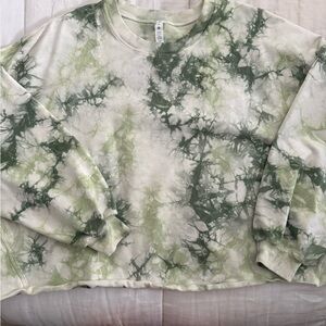 Lululemon Oversized Green Tie-Dye Sweatshirt